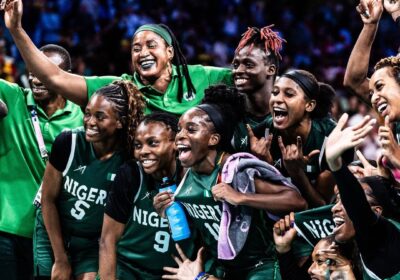 D'Tigress celebrate after beating Canada/Instagram @fiba