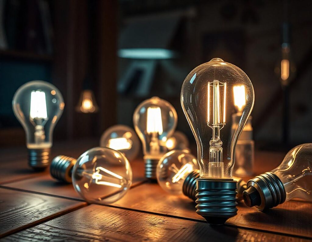 Modern LED bulbs showing the evolution of lighting technology