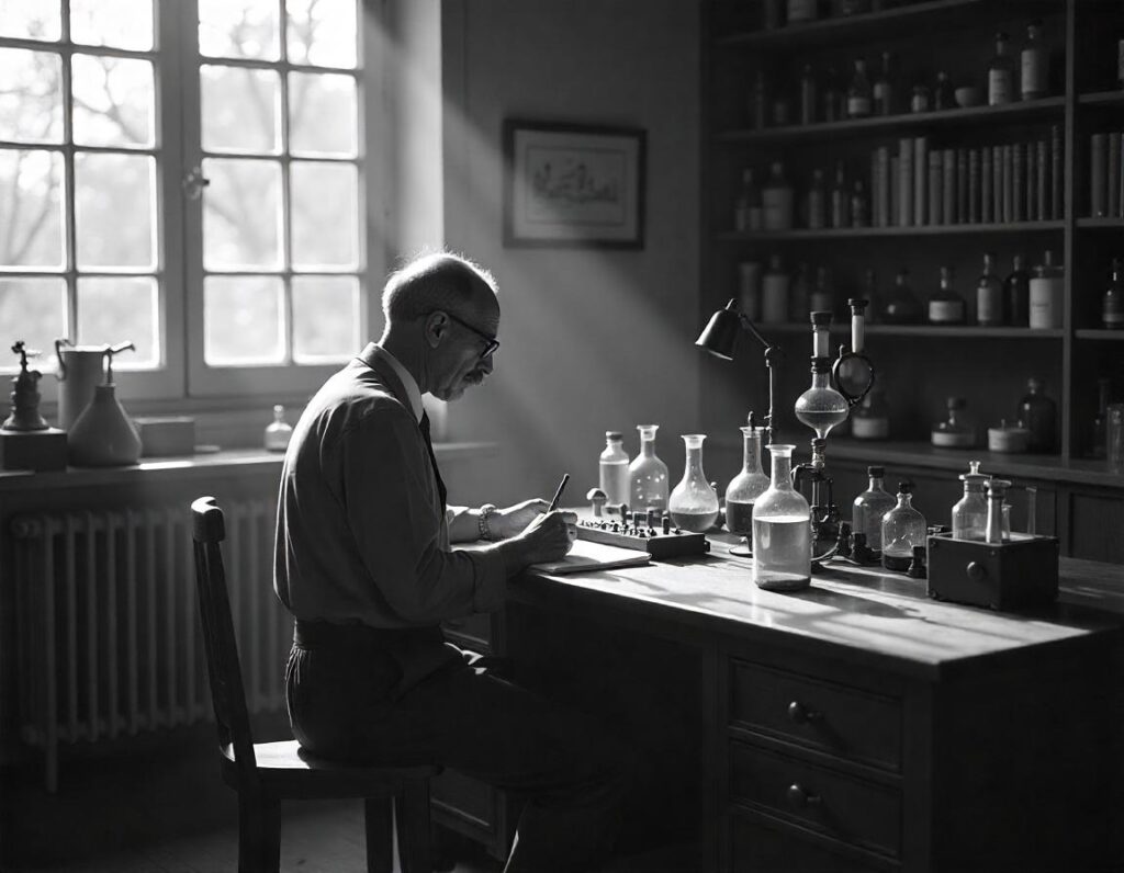 Historical photo of Leo Baekeland in his laboratory