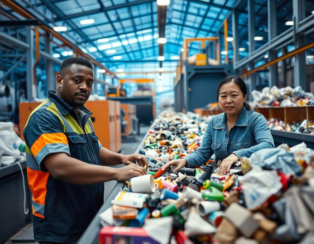 Modern recycling facility using advanced sorting technology